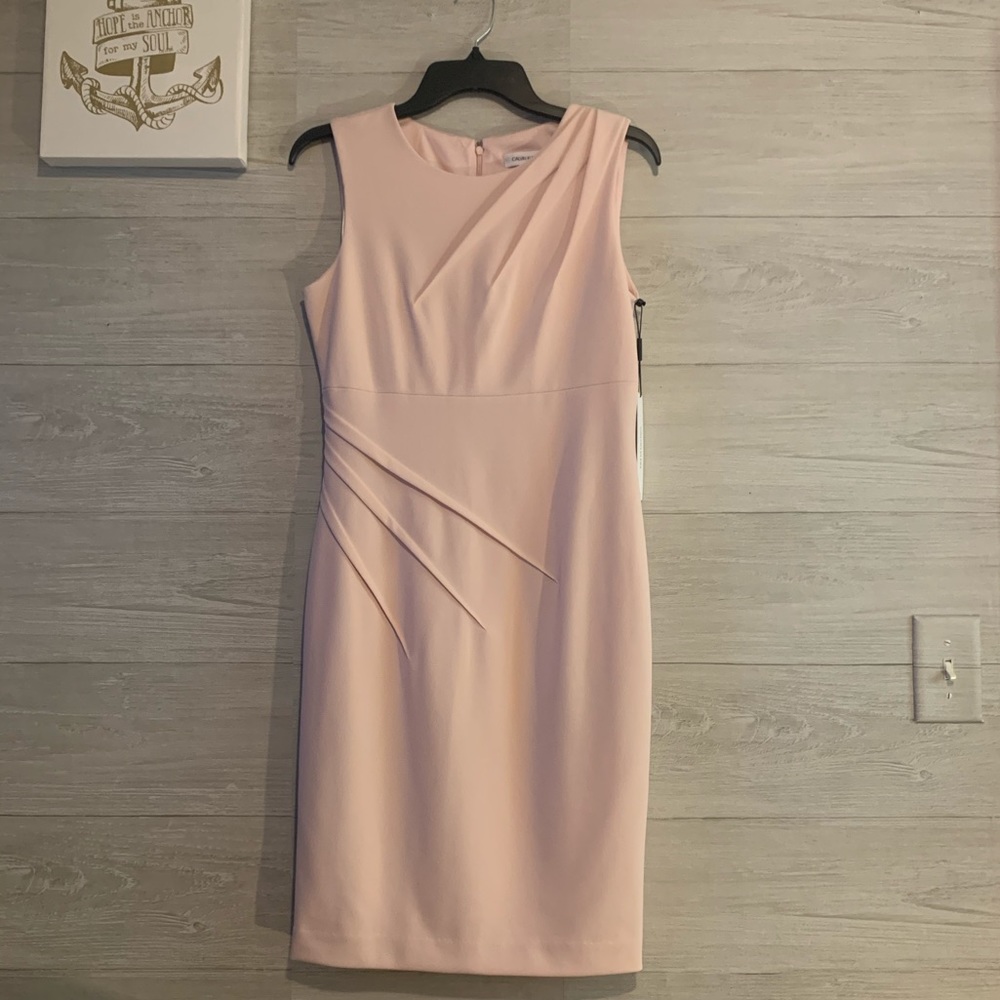Calvin Klein Sleeveless Sheath Seam Dress